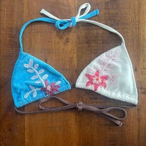 Express Vintage Beaded and Embroidered Halter Top